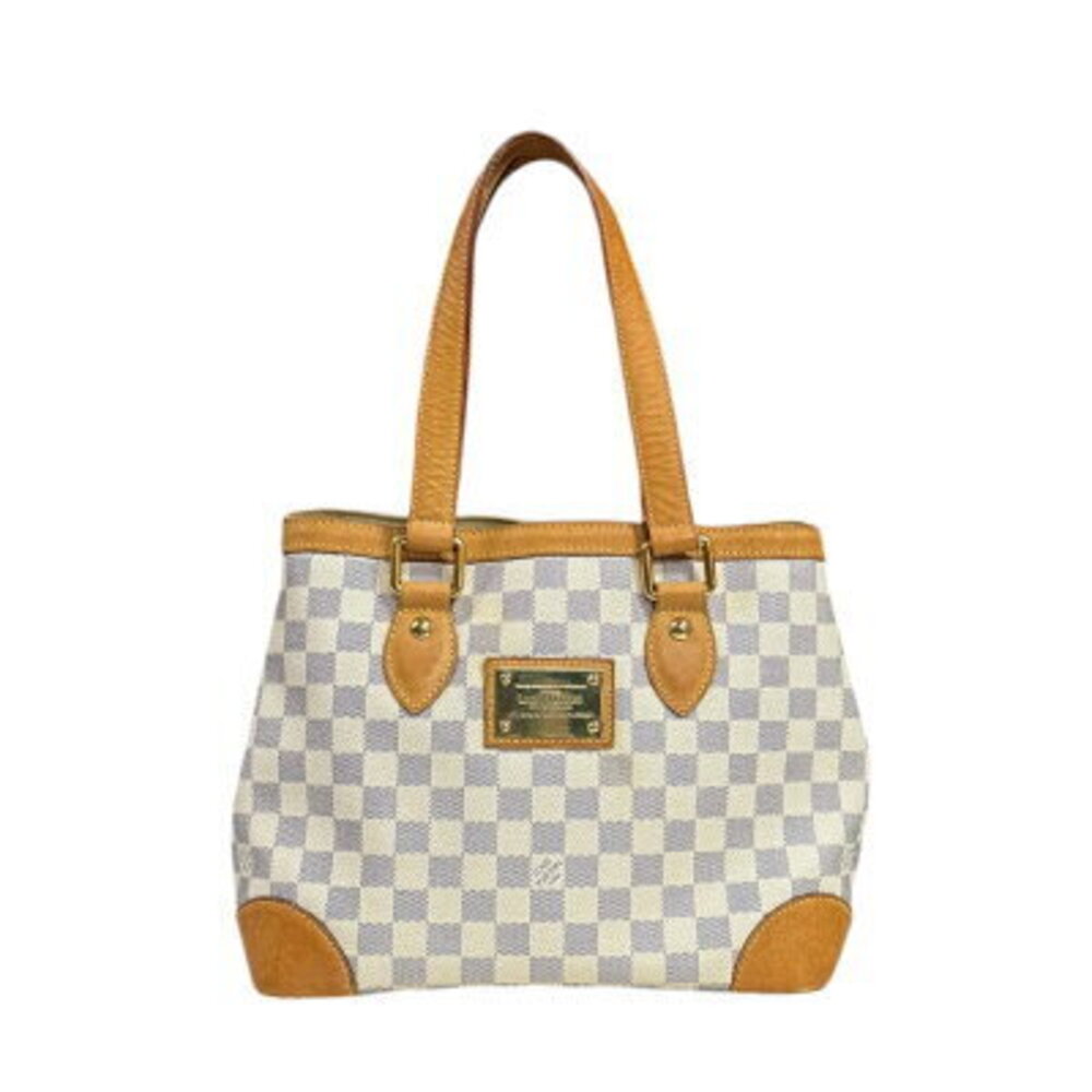 Louis Vuitton Hampstead Damier Azur White Shoulder Bag Canvas White
